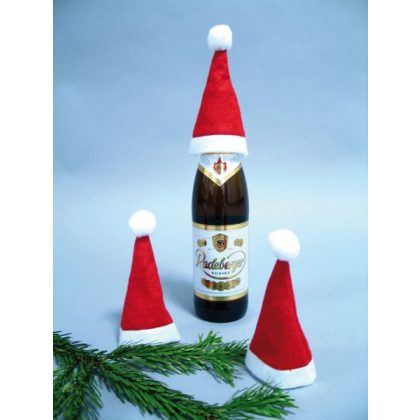 mini santa klobouček na láhev