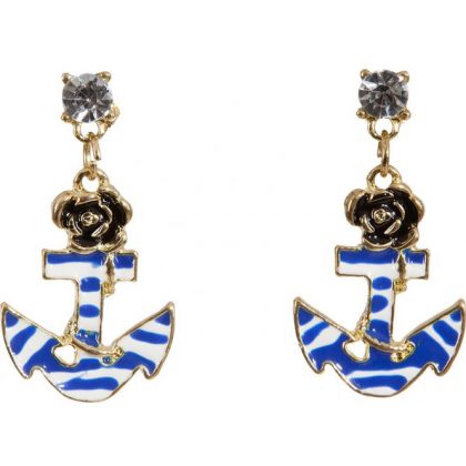 námořnické naušnice s kotvou