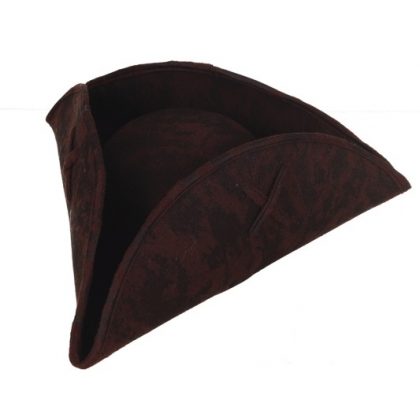 třírohý klobouk de luxe hnědý