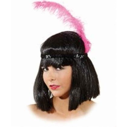 charleston růžové peří čelenka