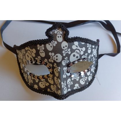 škraboška černostříbrná lebky