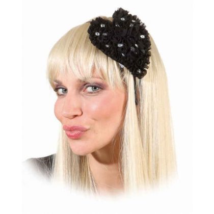 čelenka  - velké srdce černá