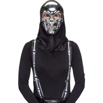 lebka maska stříbrná