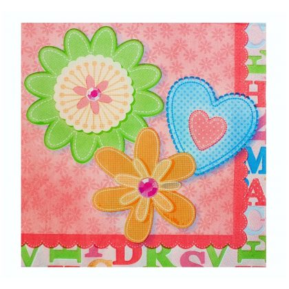 papírové ubrousky květy 33x33 cm