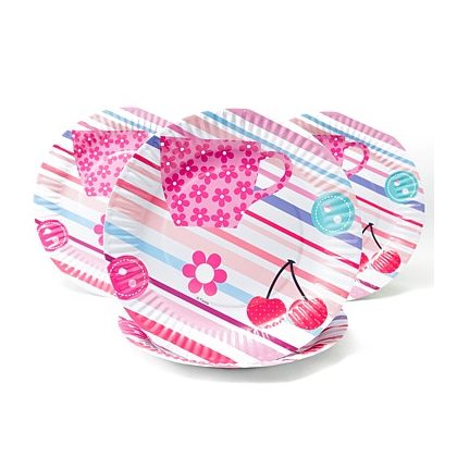 papírové talířky s višněmi, 18cm