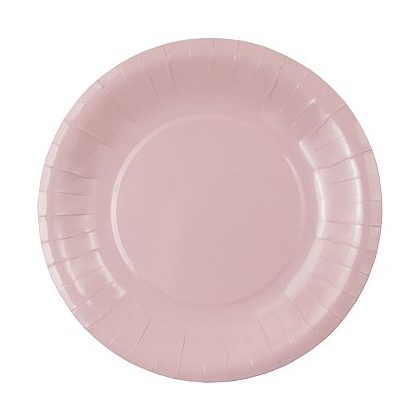 papírové talířky světle růžové, 23cm