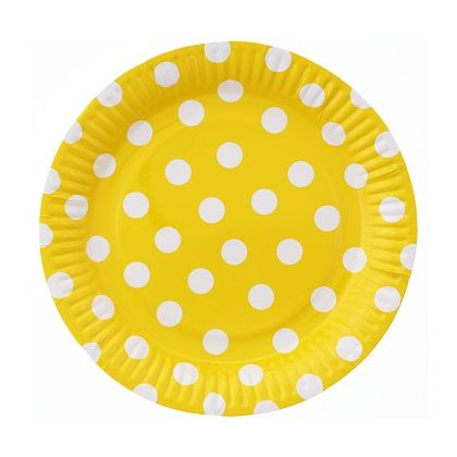 papírové talířky žluté, 23cm