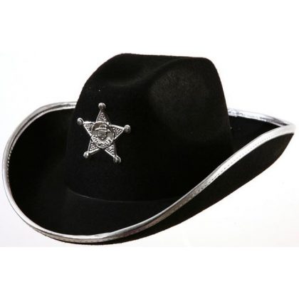 Kovbojský klobouk černý s hvězdou