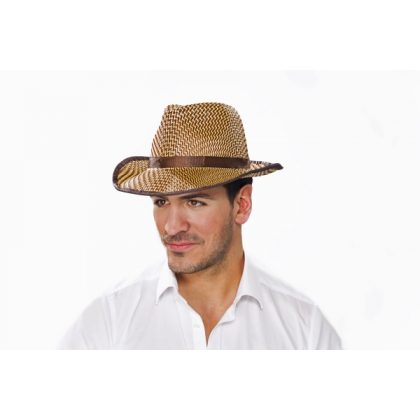 klobouk hnědo žlutý