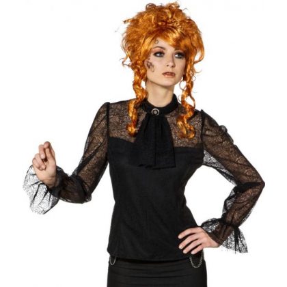 Foto - halenka s krajkou a fiži černá