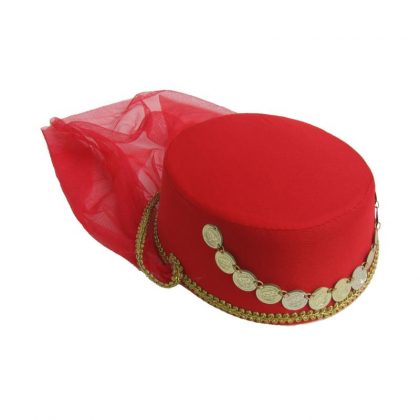 klobouček arabská žena červený