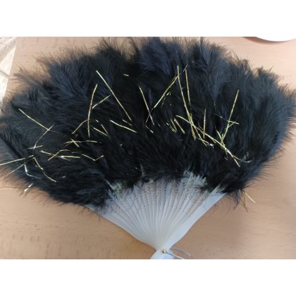 Foto - vějíř černý se zlatými nitkami