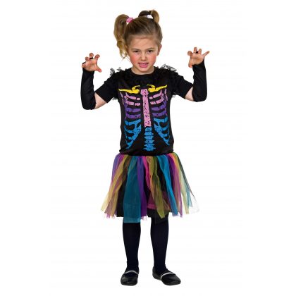 kostým barevného kostlivce s návleky 122/128 cm