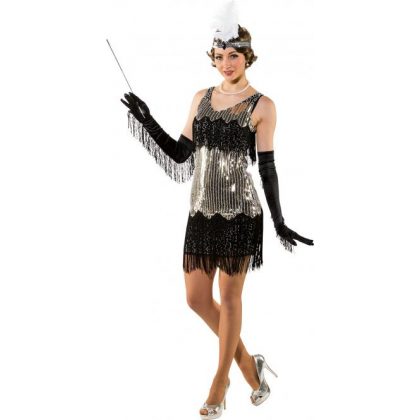 Foto - charleston šaty stříbrné de luxe