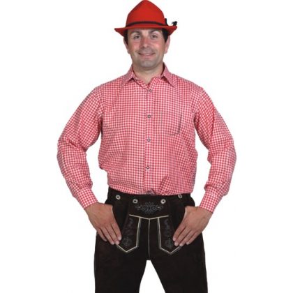kostičkovaná červená košile