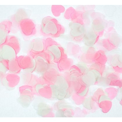 konfety srdíčka růžovo bílé