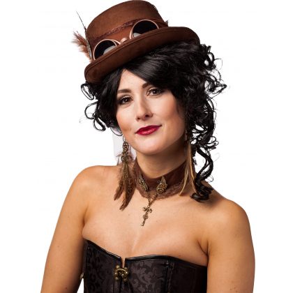 steampunk naušnice s peřím