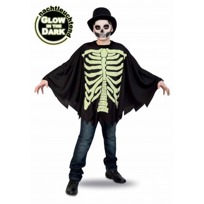 pončo kostým kostra svítící 128/140 cm