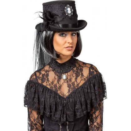 klobouk se závojem steampunk
