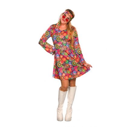 hippies šaty s čelenkou