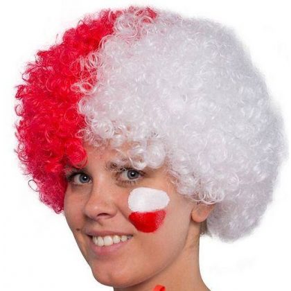 paruka červenobílá