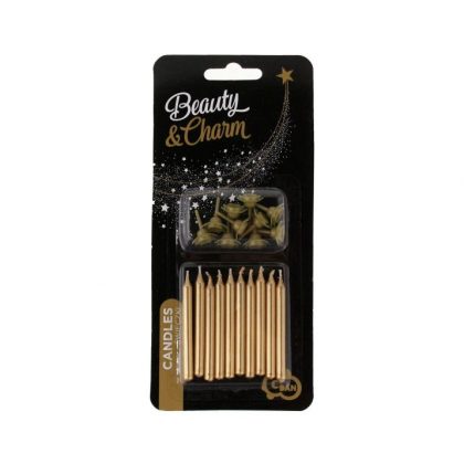 svíčky zlaté 10 ks