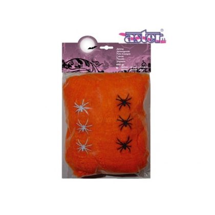 pavučina oranžová s pavouky