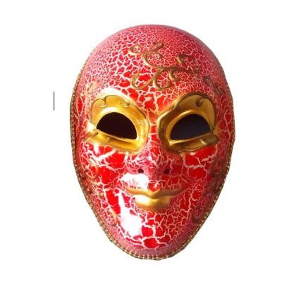 celá červená benátská maska