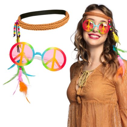 Foto - hippie Bohemian set (čelenka a brýle)