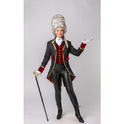 Foto - dámský frak s vestou, černo-červený