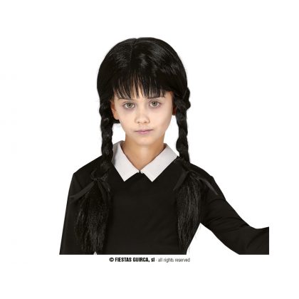černá copatá paruka pro děti