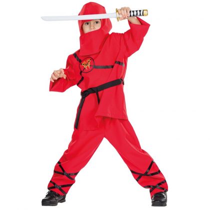 chlapecký kostým červený ninja