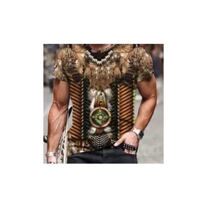 tričko indiánský potisk - XL-XXL