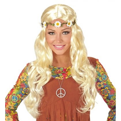 hippie blond paruka s čelenkou