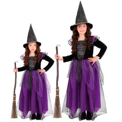 dívčí kostým čarodějnice fialová