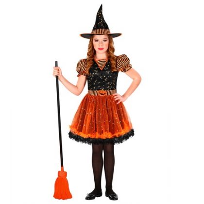 dívčí kostým čarodějnice s dýní