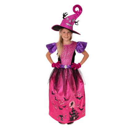 dívčí kostým růžová čarodějnice