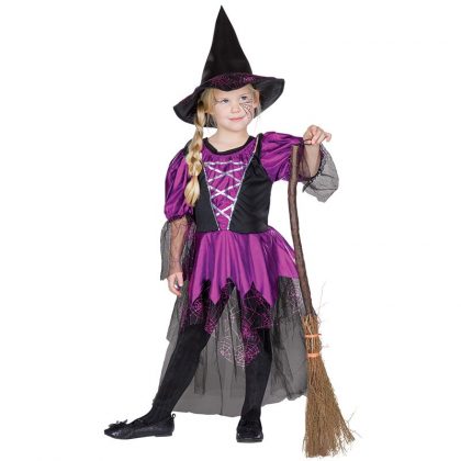 dívčí kostým čarodějnice purpurová