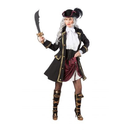 dámský historický kabát se zlatým lemováním