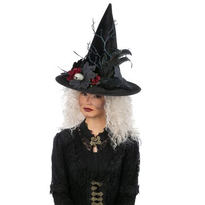 čarodějnický klobouk s havranem