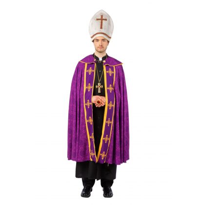 pánský kostým kněz fialový