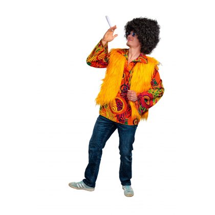 pánská plyšová vesta, žlutá