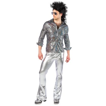 pánská stříbrná disco košile