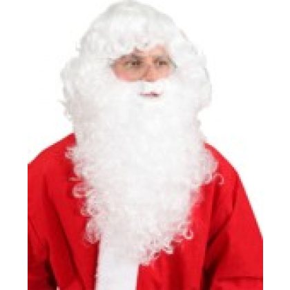 paruka s vousy matná bílá