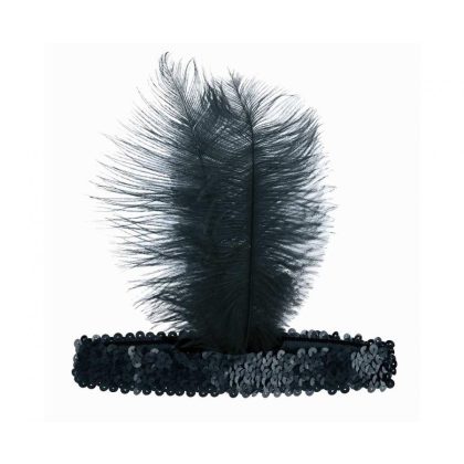 charlestonová čelenka černá