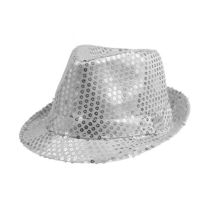 disco klobouk stříbrný flitrový