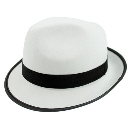 klobouk gangster bílý