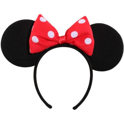 dívčí čelenka s mašlí, červená a bílá