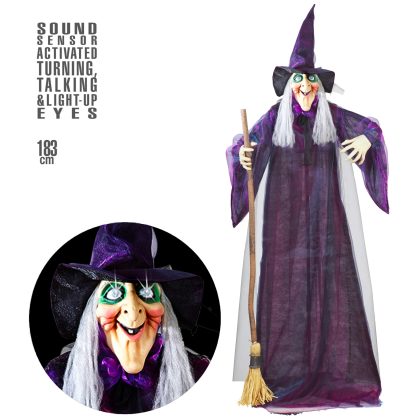 dekorace čarodějnice se zvukem 183cm