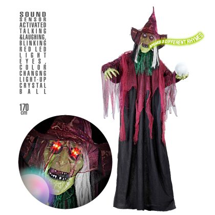dekorace čarodějnice se zvukem 170cm